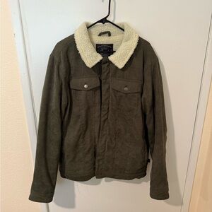 Men's Olive Sherpa Jacket